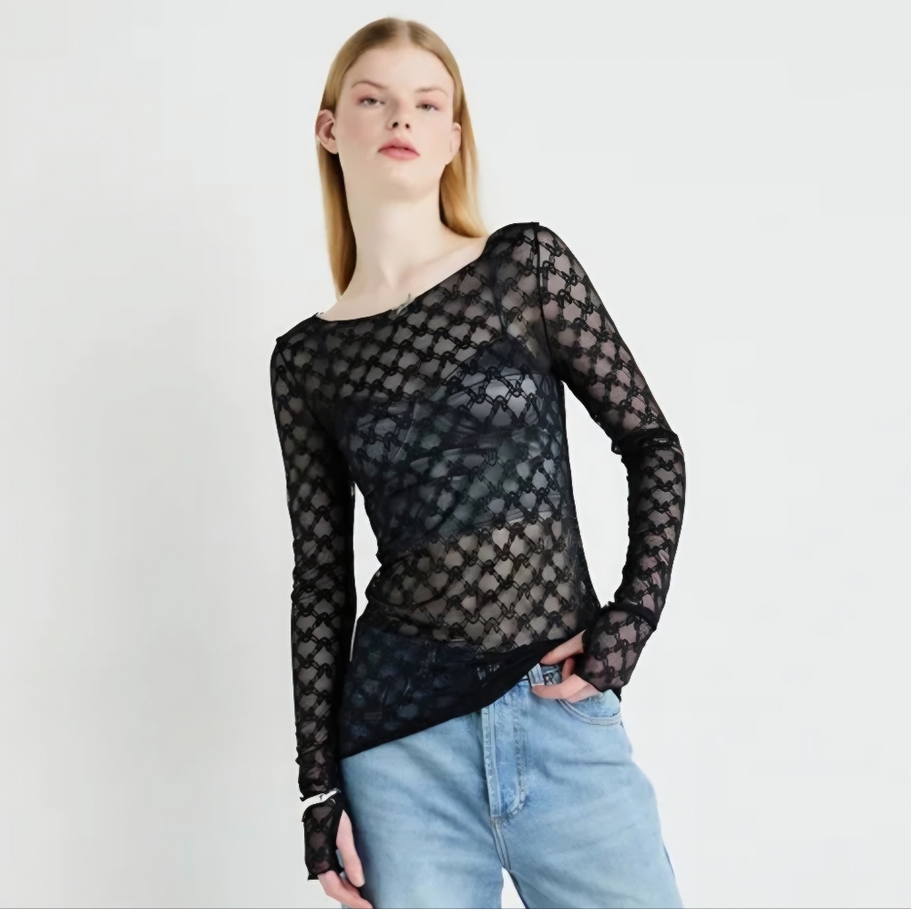 NWT Sz M Intimately Free Black Lace Top Free People